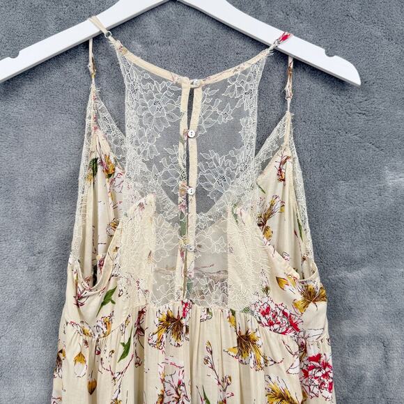 BLUSH Babydoll Wildflower‎ Floral High Low Mavi Dress Forest Fairy Etherial Sz L - Picture 6 of 11
